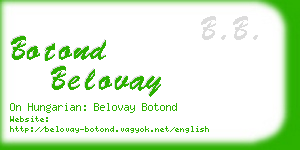 botond belovay business card